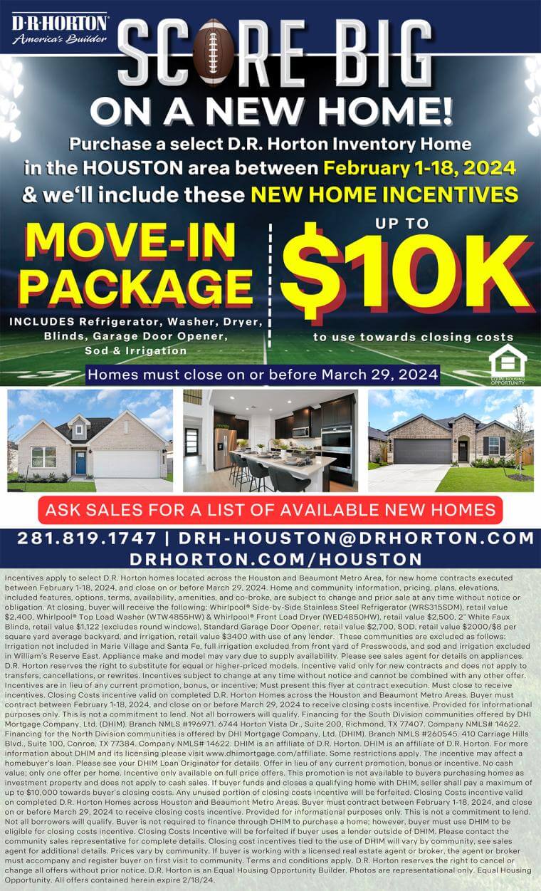 New homes in north houston